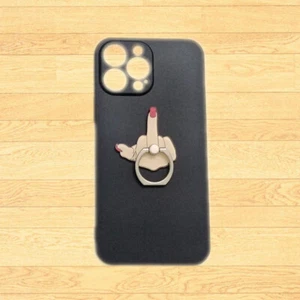 Case For iPhone 13 Pro Max 15 14 SE 2020 3D Middle Finger Holder Soft TPU Cover - Picture 1 of 4
