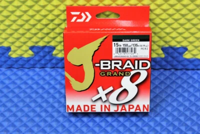 Daiwa J-Braid Grand X8U Dark Green PE Line 150 Yards CHOOSE YOUR LINE WEIGHT! - Image 1 of 4
