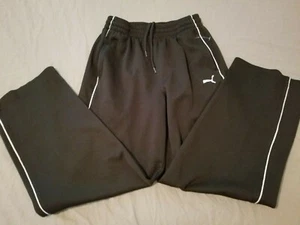 Boys Puma Pants M Medium Black Athletic Gym Workout - Picture 1 of 9