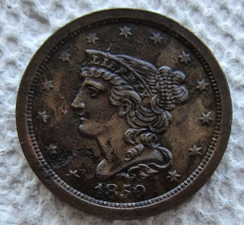 1850 1/2C BN Braided Hair Half Cent Rare Key Date AU Detail Corroded Tough Date Cover