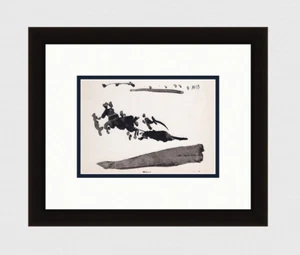 Spannende Pablo PICASSO 1961 Vintage Lithographie "Stierkampfszene" gerahmt COA - Bild 1 von 2