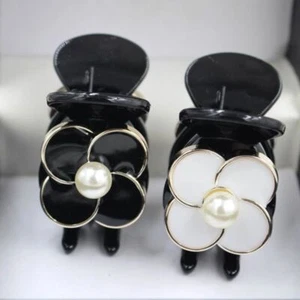 Fermaglio artigli per capelli morsetto acrilico perla lusso strass fiori barrette copricapo - Foto 1 di 31