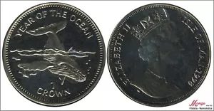 Man 1 Crown 1998 / Ballena jorobada / 28,50 gramos - en capsula FDC / MS - Picture 1 of 1