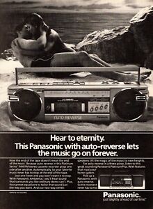 Annonce vintage des années 1980 pour enregistreur de cassette radio stéréo platine PANASONIC 040523