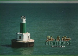 Vintage Michigan MI Lighthouse Postcard Lake St Clair Light  - Picture 1 of 3