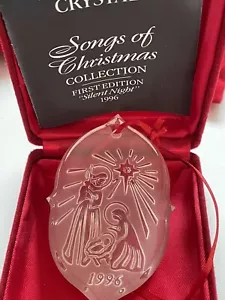 1996 Waterford Crystal Songs of Christmas Ornamento Silenzioso Notte Natività in Scatola - Foto 1 di 6