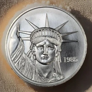 1985 JM Johnson Matthey Liberty Trade MTB .999 1 Oz Silver Very Rare BU Luster - Picture 1 of 2