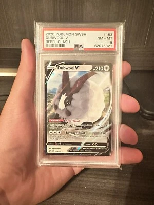 Pokemon SWSH Rebel Clash Dubwool V 153/192 Ultra Rare Holo Foil PSA 8 - Image 1 of 2