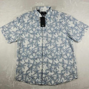 Rodd & Gunn Button Up Shirt Men's 3XL White Blue Sports Fit Floral Hawaiian NWT - Picture 1 of 7