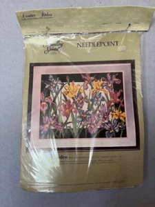 Iris Garden Needlepoint Tapestry Kit NIP Candamar Designs Vintage - Picture 1 of 4
