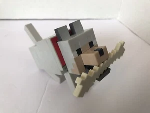 Minecraft Survival Mode 5" TAME-ABLE WOLF con figura de hueso 2015 gris Mattel usado en excelente estado - Imagen 1 de 8