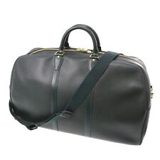 LOUIS VUITTON LV Kendall GM Used Boston Bag Dark Green Taiga Leather #CL323 S