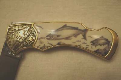 FRANKLIN MINT KNIFE - King Salmon, Fishing, RARE, Hard to Find, see all photos - Image 1 of 4