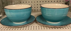 Lot 2 New Royal Norfolk Blue Soup Cereal Bowl Whit Plates - Picture 1 of 7