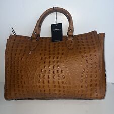 NWT Claudia Firenze leather large crocodile Skin Top Handle handbag