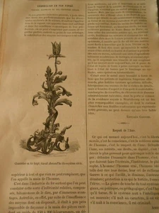 handelier en Fer Forgé travail Allemand du 17èm siècle Gravure Old Print 1884 - Imagen 1 de 1