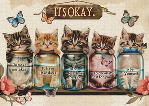 Cat Puzzles for Adults 1000 Pieces,  It'S Okay Puzzles for Adults, Vintage Love  - Picture 1 of 12