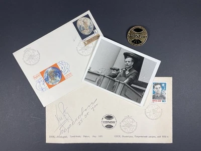 autograph Neil Armstrong Georgy Timofeyevich Beregovoy Leningrad 1970 COSPAR - Bild 1 von 4