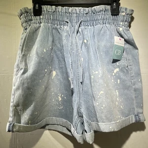 Staffelei elastischer Bund mit Kordelzug leichte Waschung Pull-On Shorts Größe Large neu mit Etikett - Bild 1 von 6