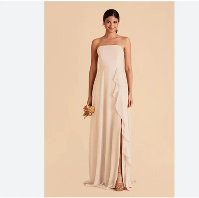 Maxi Vestido de Dama de Honor Winnie Gris Pájaro en Champán Neutro Talla XS NUEVO CON ETIQUETAS Foto 1 de 4