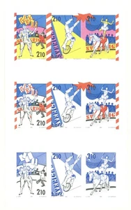 RRR G82 TEST PRINT Sheet in Folder - 1987 Sweden - Circus Clown Horses  - Picture 1 of 3