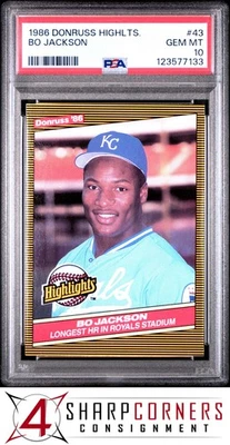 Donruss Highlights #43 1986 Bo Jackson RC Royals PSA 10 Foto 1 de 3