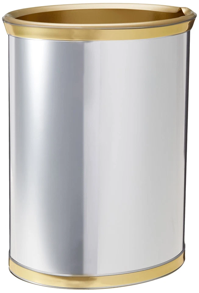 Cesta de residuos de cromo/latón pulido Mylar con banda de latón pulido de 3/4 pulgadas y... Foto 1 de 3