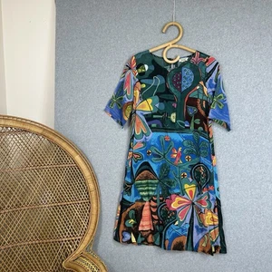 Orientique Dress Size 8 Lightweight Fabric Summer Boho Resort Print - Imagen 1 de 10