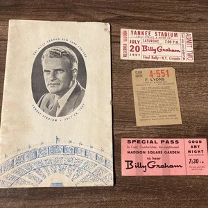 Billy Graham New York Crusade Yankee Stadium 20. Juli 1957 Konzert Ticket Stub - Bild 1 von 11