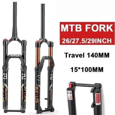 26/27.5/29 MTB Front Air Suspension Fork 15*100mm Thru Axle Bike Accessories - Image 1 of 4