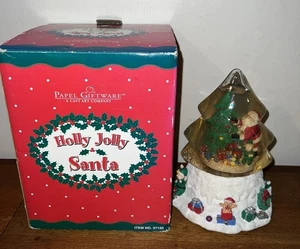 Papel Giftware Cast Art Holly Jolly Babbo Natale globo d'acqua musicale natalizio con scatola! - Foto 1 di 6