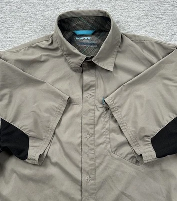 Велосипедная рубашка Yeti мужская маленькая серая с коротким рукавом на пуговицах вентилируемая для верховой езды - Изображение 1 из 4