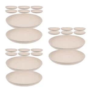  24 PCS Wheat Straw Plates Unbreakable Dinner Dish Round Pasta Salad Serving - Bild 1 von 12