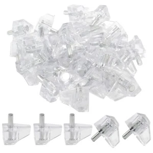 Clear Shelf Support Pegs 60 Pcs 3mm Plastic Shelf Pins Small Cabinet Shelf Pe... - Picture 1 of 5