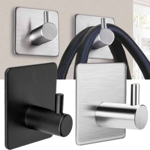 1-5PCS Stainless Steel Towel Holder Door Coat 3M Self Adhesive Hook Bathroom UK - Picture 1 of 13