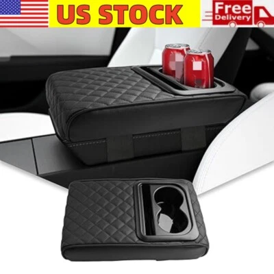 Car Center Console Armrest Pillow Car Armrest Cover Cushion with Cup Holder US - Изображение 1 из 4