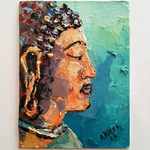 Original Painting Portrait Buddha Religion Buddhism Modern Art Acrylic Hand made - Picture 1 of 15