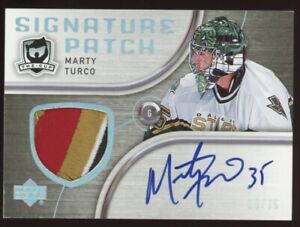 2005-06 Upper Deck The Cup Marty Turco Signature Patch auto autograph #/75