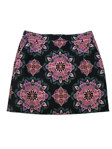 J. Crew Womens Size 8 Navy Blue Floral Basket Weave Geometric Print Skirt - Picture 1 of 24
