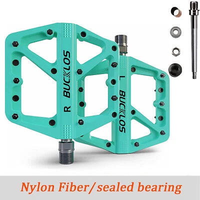 Pedales de nailon para bicicleta de carretera BUCKLOS MTB ligeros ensanchamiento 9/16" pedales de rodamiento DU EE. UU. Foto 1 de 4