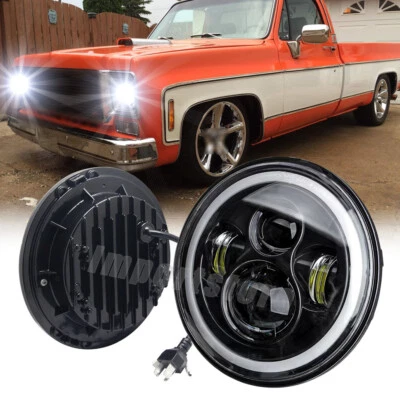 2X Se adapta a GMC C15/C25 C35 1975 1976 1977-1978 7" pulgadas faros redondos luz Foto 1 de 4