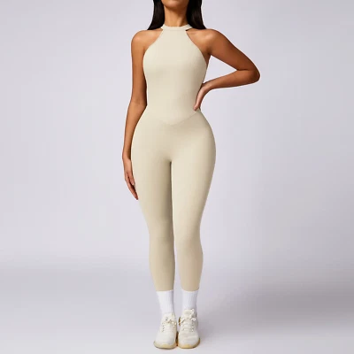 S-XL Backless Push Up Unitard Sportswear One-Piece Yoga Gym Outfit For Women NEW - Image 1 of 4
