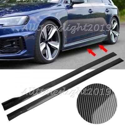 For AUDI A4 A5 A6 Q3 Q7 RS5 S4 S5 86.6'' Carbon Fiber Side Skirts Panel Lip - Image 1 of 4