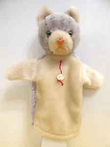 HANDSPIELPUPPE "KATZE" von Fa. HERMANN aus MOHAIR 1960er JAHRE mit PLOMBE - Bild 1 von 12