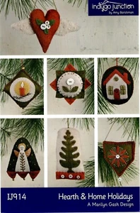 Hearth & Home Holidays Wool Ornaments Pattern by Indygo Junction IJ914 - Picture 1 of 2