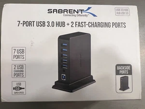 MINT Sabrent 7 Port USB 3 HUB+2 Charging Ports w/ 12V/4A Power Adapter HB-U930 - Picture 1 of 3