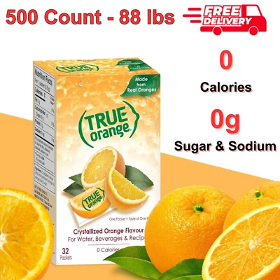 True ORANGE Water Enhancer Packets, Sugar-Free, 0 Calorie, Bulk Pack 500 Packets - Image 1 of 4