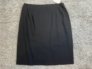 Valerie Stevens Petites 100% Black Fully Lined Wool A-Line Skirt size 14 - Picture 1 of 8