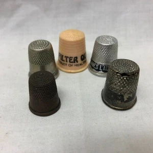5 Vintage Thimbles Advertising - Picture 1 of 16