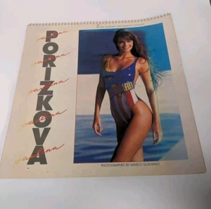 1989 16 Monate Badeanzug Kalender PAULINA PORIZKOVA Fotos M. Glaviano Vintage - Bild 1 von 16